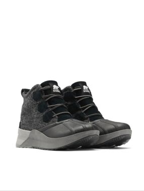 Sorel Women’s 8.5 Out N About Classic III Waterproof Boots Black Sea salt